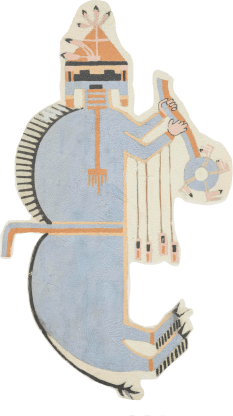 Sandpainting-style Wall Painting (Buffalo Person)