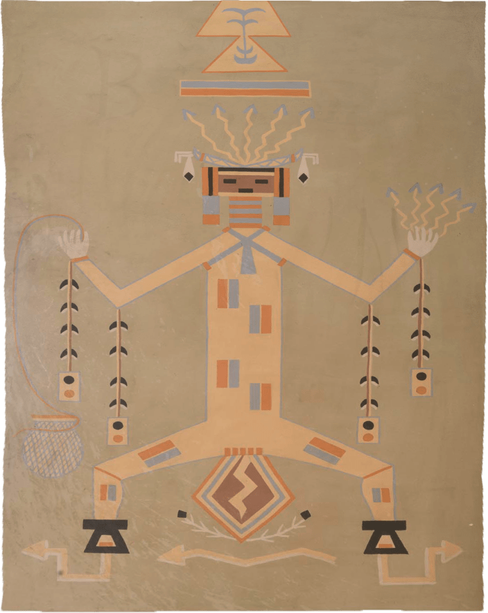 Sandpainting-style Wall Painting (Thunder Being)