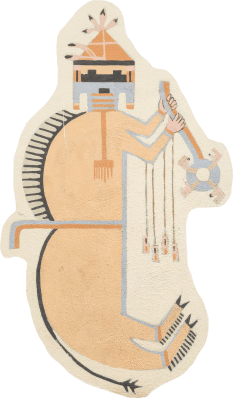 Sandpainting-style Wall Painting (Buffalo Person)